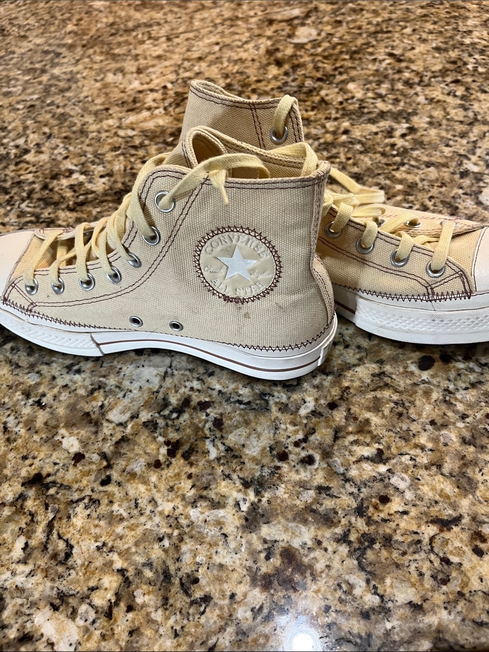 Converse Women High Top Sneakers - Beige Canvas